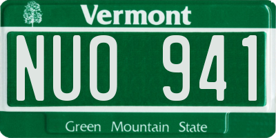 VT license plate NUO941