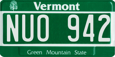 VT license plate NUO942