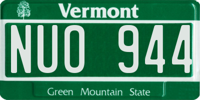 VT license plate NUO944