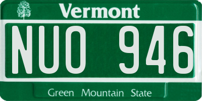 VT license plate NUO946