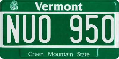 VT license plate NUO950