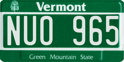 VT license plate NUO965