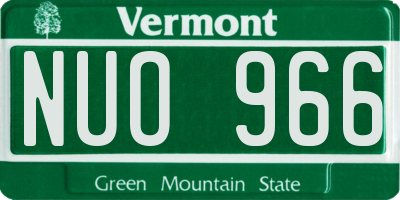 VT license plate NUO966