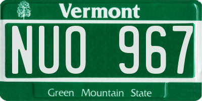 VT license plate NUO967