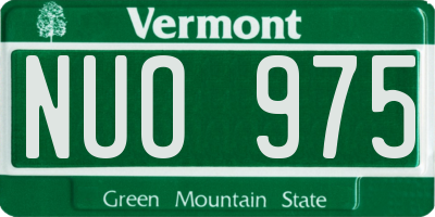 VT license plate NUO975