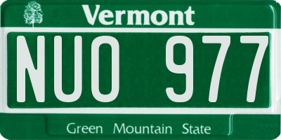 VT license plate NUO977