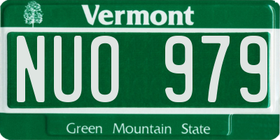 VT license plate NUO979