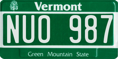 VT license plate NUO987