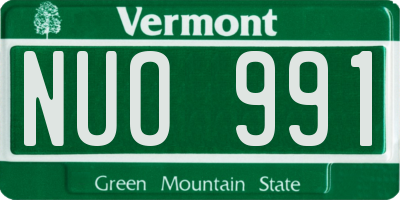 VT license plate NUO991