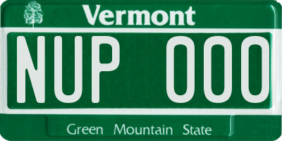 VT license plate NUP000