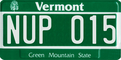 VT license plate NUP015