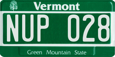 VT license plate NUP028