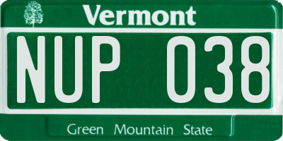 VT license plate NUP038