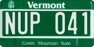 VT license plate NUP041