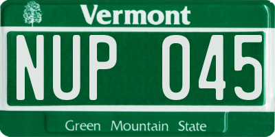 VT license plate NUP045