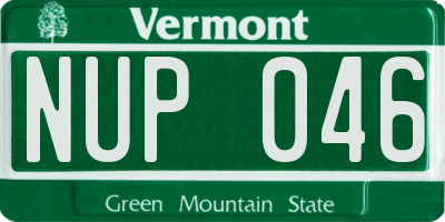 VT license plate NUP046
