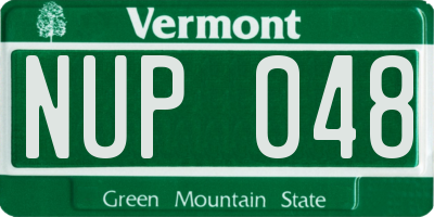 VT license plate NUP048
