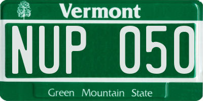 VT license plate NUP050