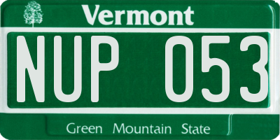 VT license plate NUP053