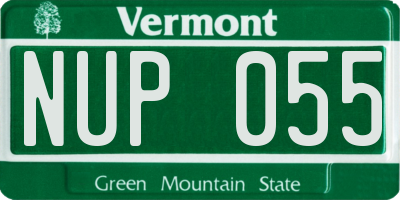 VT license plate NUP055