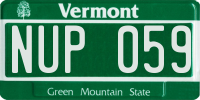 VT license plate NUP059