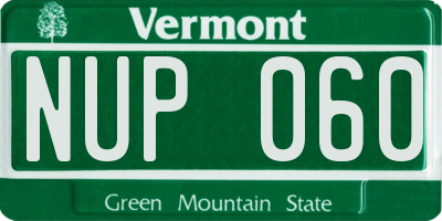 VT license plate NUP060