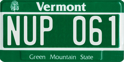 VT license plate NUP061