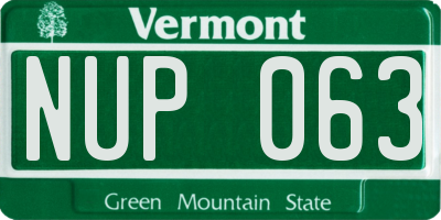 VT license plate NUP063