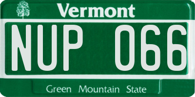 VT license plate NUP066