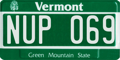 VT license plate NUP069