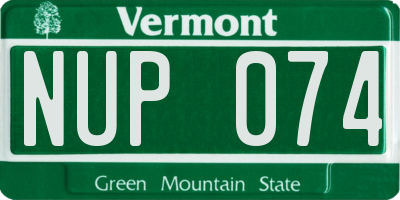 VT license plate NUP074