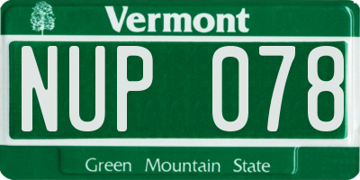 VT license plate NUP078