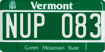 VT license plate NUP083