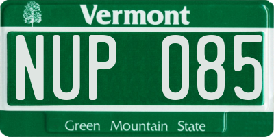 VT license plate NUP085