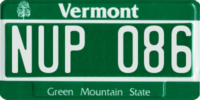 VT license plate NUP086
