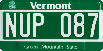 VT license plate NUP087