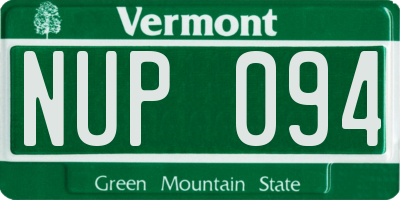 VT license plate NUP094