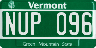 VT license plate NUP096