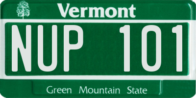 VT license plate NUP101