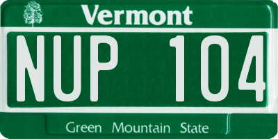VT license plate NUP104