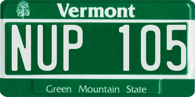 VT license plate NUP105