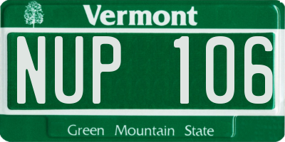 VT license plate NUP106