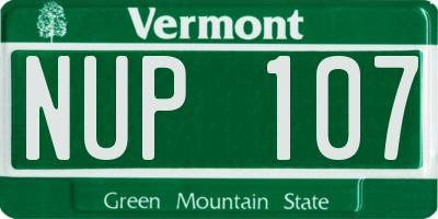 VT license plate NUP107