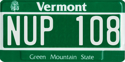 VT license plate NUP108