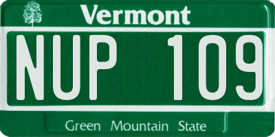 VT license plate NUP109