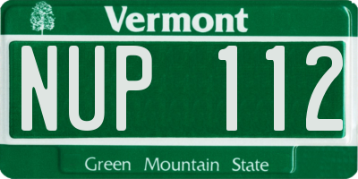 VT license plate NUP112