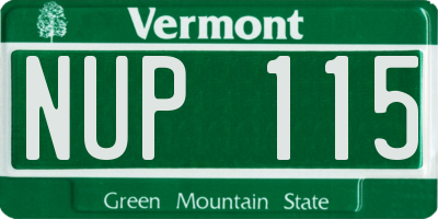 VT license plate NUP115