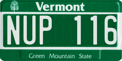 VT license plate NUP116