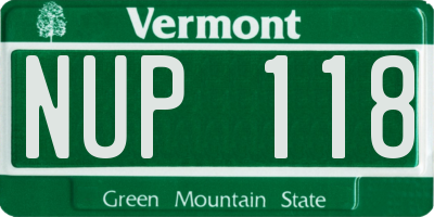 VT license plate NUP118