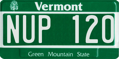 VT license plate NUP120